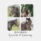 ペット記念馬の思い出パーソナライズされた写真 フリースブランケット (正面)