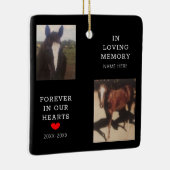 ペット記念馬フォト赤いハート パーソナライズされた セラミックオーナメント (右)