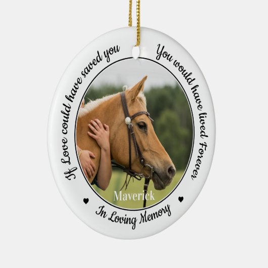 ペット記念馬損悔やみや弔慰カスタム2写真 セラミックオーナメント (右)