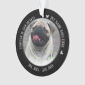 ペット記念2枚の写真が永遠にハート オーナメント (正面)