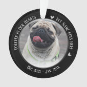 ペット記念2枚の写真が永遠にハート オーナメント (正面)