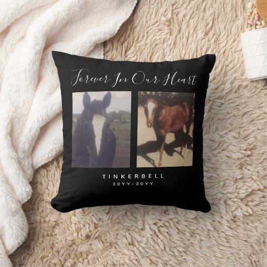 ペット記念2枚写真記念パーソナライズされた日 クッション (ブランケット)