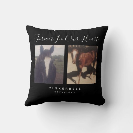 ペット記念2枚写真記念パーソナライズされた日 クッション (裏面)