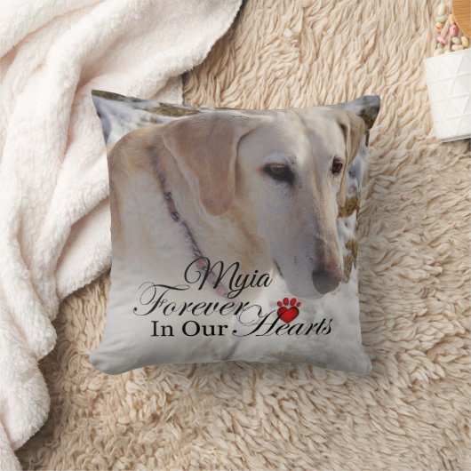 ペット記念 – 猫か犬の永遠のハート クッション (ブランケット)