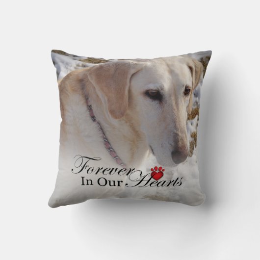ペット記念 – 猫か犬の永遠のハート クッション (裏面)