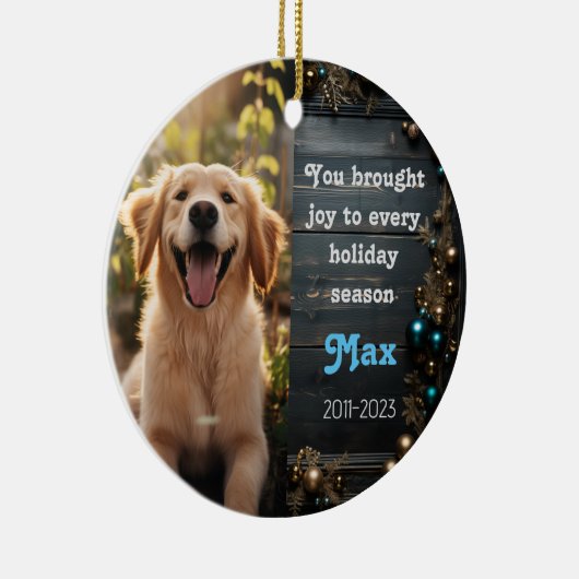 ペット記憶クリスマスセラミックオーナメント セラミックオーナメント (右)