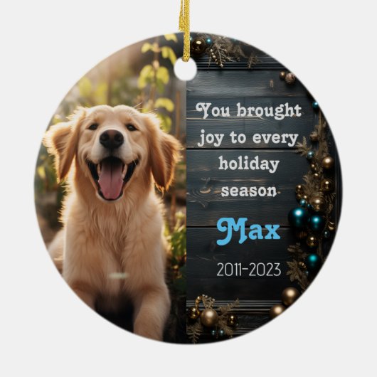 ペット記憶クリスマスセラミックオーナメント セラミックオーナメント (裏面)