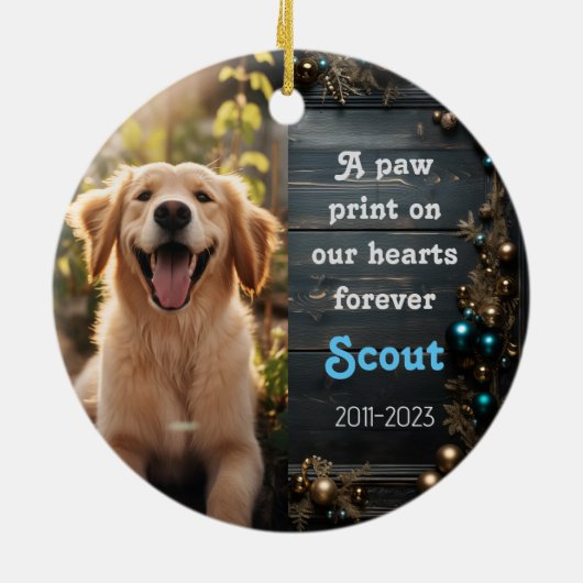 ペット記憶クリスマスセラミックオーナメント セラミックオーナメント (裏面)