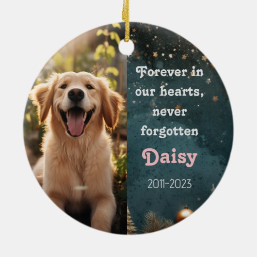 ペット記憶クリスマスセラミックオーナメント セラミックオーナメント (裏面)