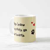 ペット記憶名前をカスタムするおよび写真の足のプリント コーヒーマグカップ (正面左)