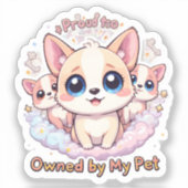 ペット誇りを持ったのビニールドッグステッカーに所有される シール (正面)