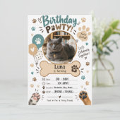 ペット誕生日パーティー招待状(犬・猫) 招待状 (スタンド正面)