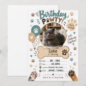ペット誕生日パーティー招待状(犬・猫) 招待状 (正面/裏面)