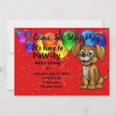 ペット誕生日パーティー 招待状 (正面)