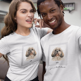 ペット誕生日フォトフレームパーソナライズされたお祝い Tシャツ