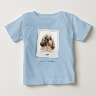 ペット誕生日フォトフレームパーソナライズされた ベビーTシャツ