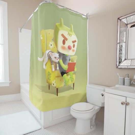 ペット読とコージーの時間 シャワーカーテン (インサイチュ)
