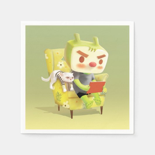 ペット読とコージーの時間 スタンダードカクテルナプキン (正面)