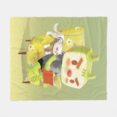 ペット読とコージーの時間 フリースブランケット (正面(横))