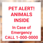 ペット警報！明るい赤の文字 ウィンドウサイン (シート2)