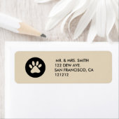 ペット足のプリントの休日の差出人住所 ラベル (インサイチュ)