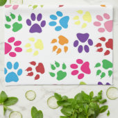 ペット足のプリントパターン キッチンタオル (折り畳み)