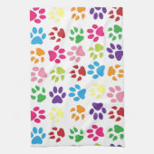 ペット足のプリントパターン キッチンタオル (縦)