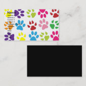 ペット足のプリントパターン 名刺 (正面/裏面)