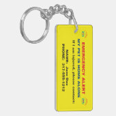 ペット足のプリント緊急の注意深いKeychain キーホルダー (正面左)