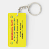 ペット足のプリント緊急の注意深いKeychain キーホルダー (裏面)