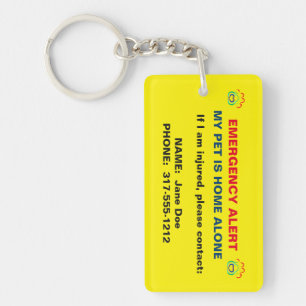 ペット足のプリント緊急の注意深いKeychain キーホルダー