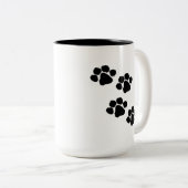 ペット足のプリント ツートーンマグカップ (正面右)