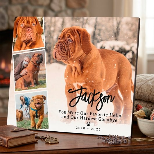 ペット追悼フォトコラージュ 犬または猫の思い出 フォトプラーク