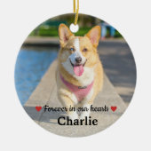 ペット追悼フォトメモリアルギフト 犬の写真入り セラミックオーナメント (正面)
