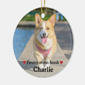 ペット追悼フォトメモリアルギフト 犬の写真入り セラミックオーナメント (左)