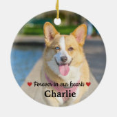 ペット追悼フォトメモリアルギフト 犬の写真入り セラミックオーナメント (裏面)