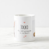 ペット追悼 ハートに残る足跡のダブルフォト コーヒーマグカップ (中央)
