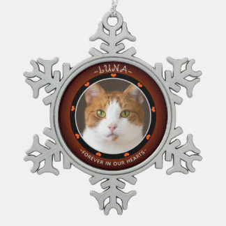 ペット追悼 猫へのトリビュート スノーフレークピューターオーナメント