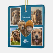 ペット追悼 5枚の写真コラージュ セラミックオーナメント (左)