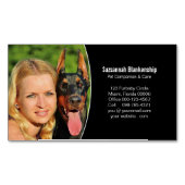 ペット連白黒カスタム写真 マグネット名刺 (正面)