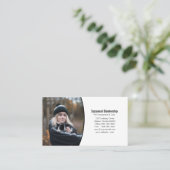 ペット連白黒カスタム写真QRコード 名刺 (スタンド正面)