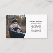 ペット連白黒カスタム写真QRコード 名刺 (正面)