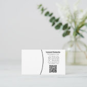 ペット連白黒カスタムQRコードフォト 名刺 (スタンド正面)