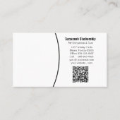 ペット連白黒カスタムQRコードフォト 名刺 (正面)