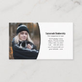 ペット連白黒プロフェッショナル写真 名刺 (正面)