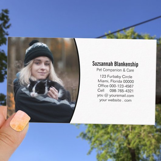 ペット連白黒プロフェッショナル写真 名刺