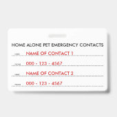 ペット連絡 バッジ (Back)