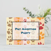 ペット里親会 パーティー 足跡柄 招待状 (スタンド正面)