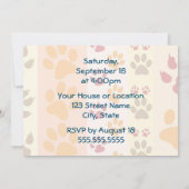 ペット里親会 パーティー 足跡柄 招待状 (裏面)