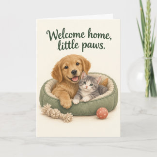ペット里親募集グッズ はじめまして Little Paws Welcome Home カード